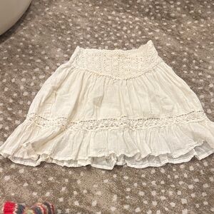 Jen's Pirate Booty Cream Mini Skirt with Lace Detail
